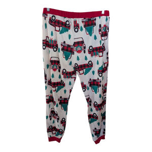 PATPAT Men's XXL Red Truck Green Tree Christmas Pajama Pants, Holiday Festive
